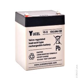 Batterie plomb AGM YUCEL Y5-12 12V 5Ah F4.8 photo du produit