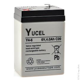 Batterie plomb AGM YUCEL Y4-6 6V 4Ah F4.8 photo du produit