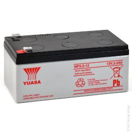 Batterie plomb AGM YUASA NP3.2-12 12V 3.2Ah F4.8 photo du produit