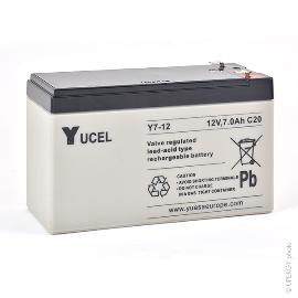 Batterie plomb AGM YUCEL Y7-12 12V 7Ah F4.8 photo du produit