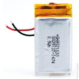 Batterie Li-Po 1S1P ICP521630PM + PCM UN38.3 3.7V 250mAh fils photo du produit