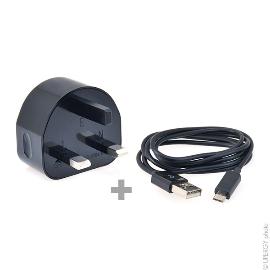 Chargeur secteur prise UK + câble de synchronisation GXX9058 (USB à micro-USB) photo du produit