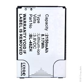 Batterie téléphone portable pour LG 3.8V 2150mAh photo du produit