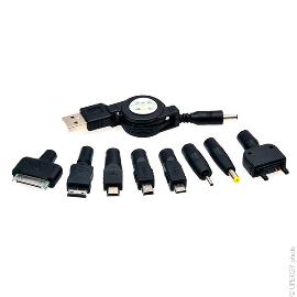 Lot de 8 connecteurs + câble USB femelle photo du produit