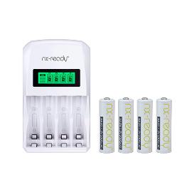 Chargeur piles rapide NX READY pour 4AA ou 4AAA NiMH/NiCd + 4 accus AA NX READY 1.2V 2000mAh product photo