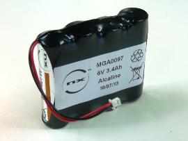 Batterie alcaline 4x AA NX 4S1P ST1 6V 3.4Ah Mini Molex photo du produit