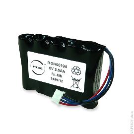 Batterie médicale rechargeable SAP AGILIA de Fresen 6V 2.5Ah JST photo du produit