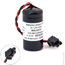 Batterie lithium BR2/3A 3V 1.2Ah Molex photo du produit