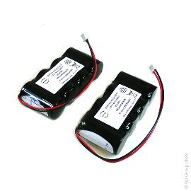Batterie eclairage secours 2 packs 4x SC VNT 4S1P ST1 4.8V 1.6Ah JST photo du produit