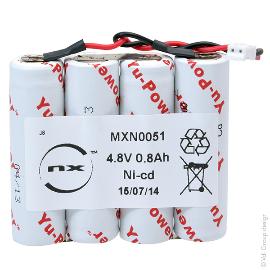 Batterie eclairage secours 4x AA HT 4S1P ST1 4.8V 800mAh JST photo du produit