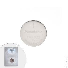 Pile bouton lithium blister CR3032 PANASONIC 3V 500mAh photo du produit